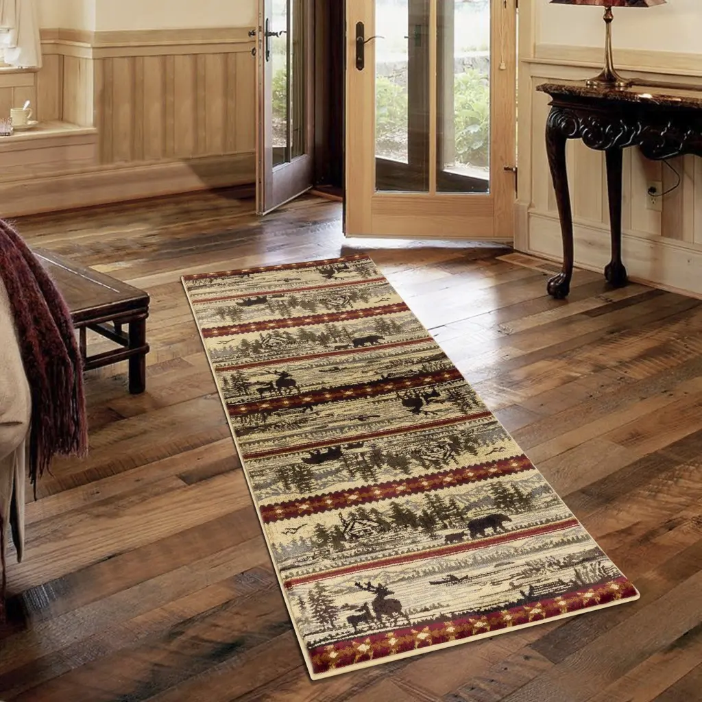 Nature's Nest Lodge Area Rug Multi 2 Ft. 7 . X 7 Ft. 3 . Living Room icona home decor
