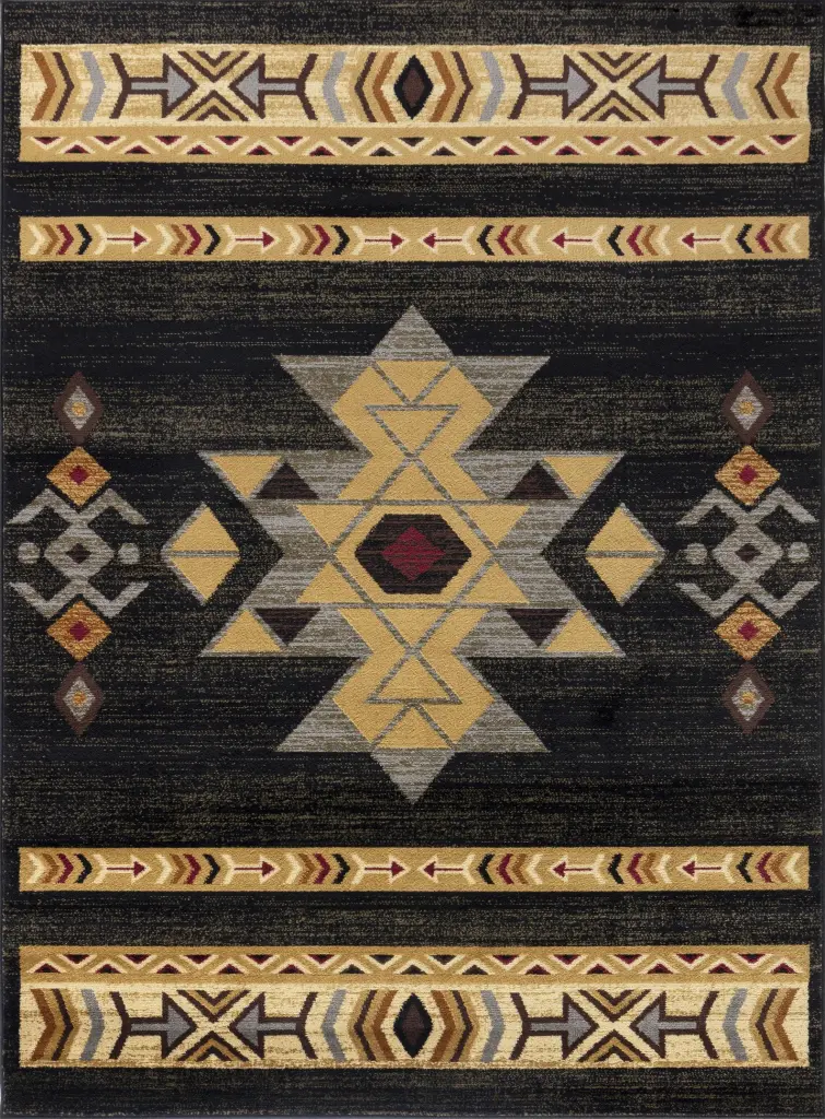 Tribes GC YLS4004 Black 7Ft 10In X 10Ft 3In Southwest Area Rug icona home decor