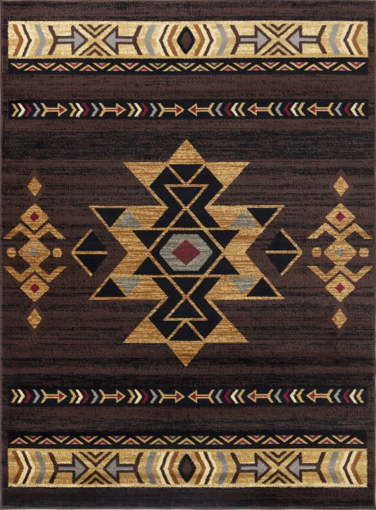 Tribes GC YLS4005 Brown Southwest Area Rug 7 Ft 10 X 10 Ft 3 icona home decor