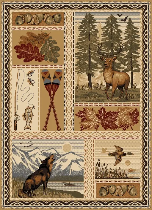 Woodland Lodge Area Rug 7 Ft 10 X 10 Ft 3 Multi icona home decor