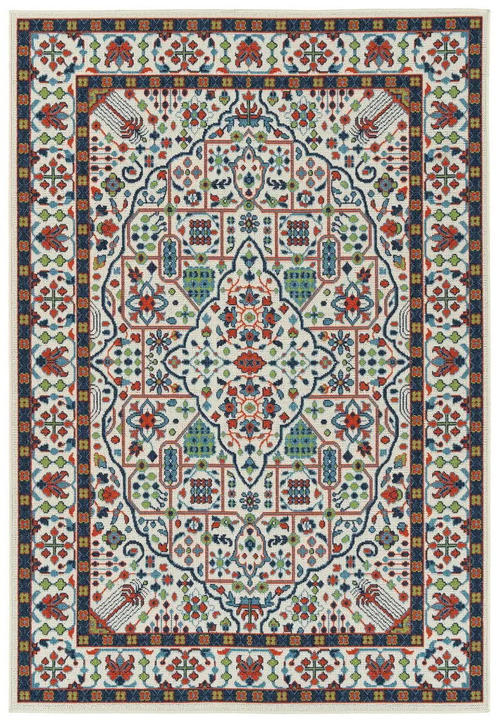 Casual Traditional Oriental Global Motivated Textured Loop Pile Rug 5' kaleen