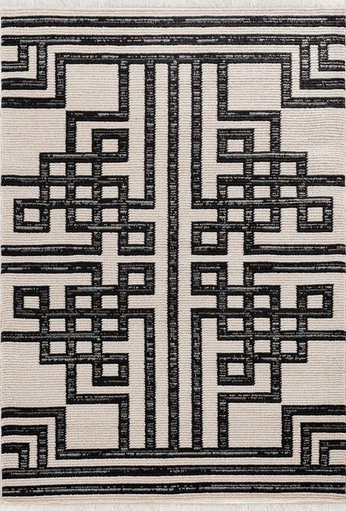 Contemporary Geometric Textured High Low Cut Pile 9'2" X 12'4" Rectangle Rug kaleen