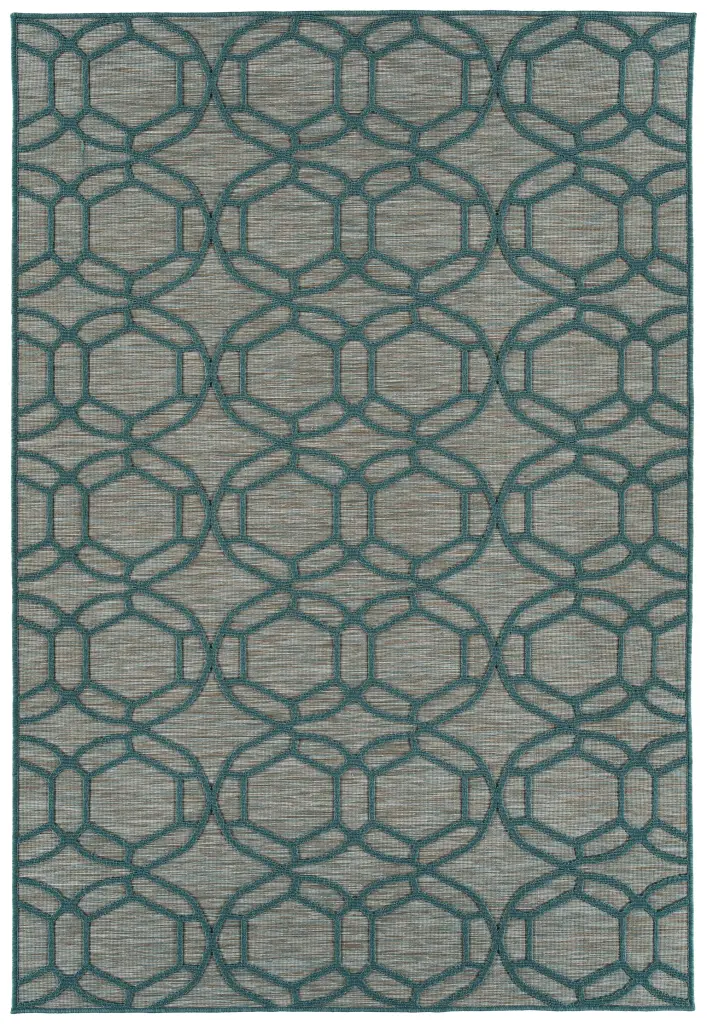 Contemporary Transitional Geometric Textured High Low Cut Loop Area Rug kaleen