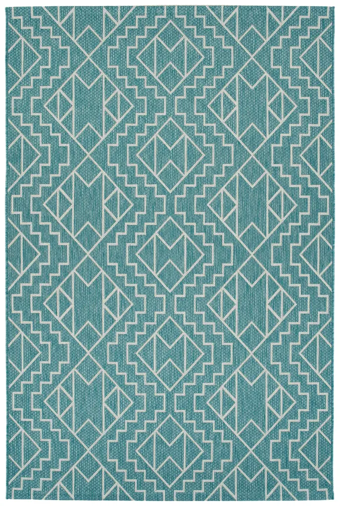 Modern Geometric Textured Cut Pile 2'7 X 4'11 Rectangle Area Rug Teal kaleen