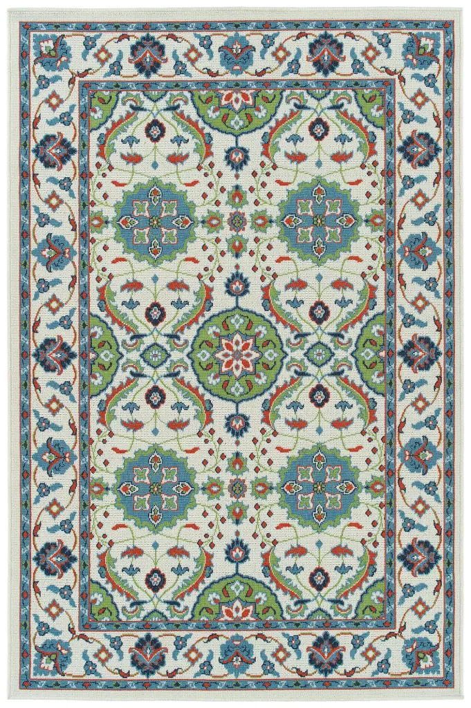 Transitional Oriental Medallion Textured Loop Pile Rug 2'5" X 3'9" Rectangle kaleen