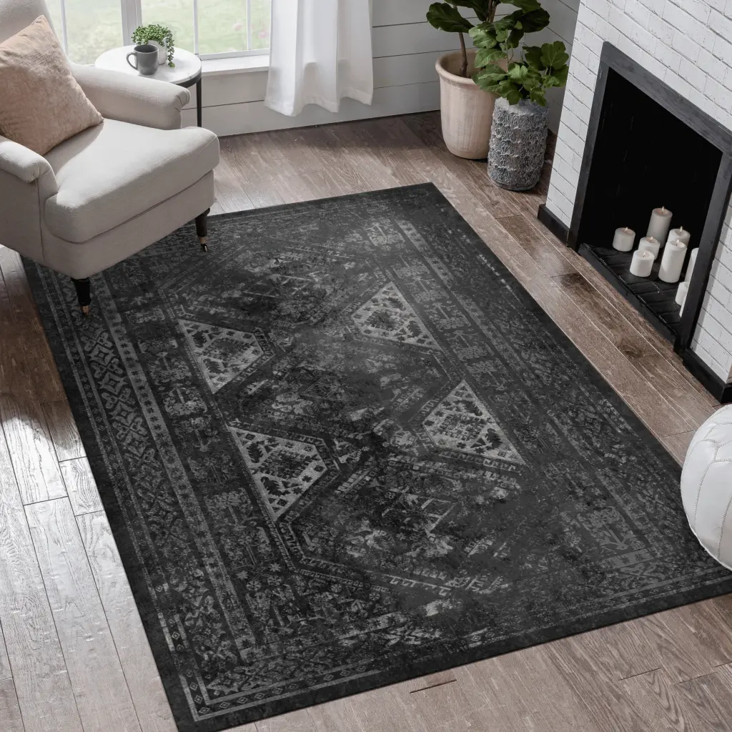 3x5 Washable Low Pile Non Slip Area Rug Foldable Home naar rug