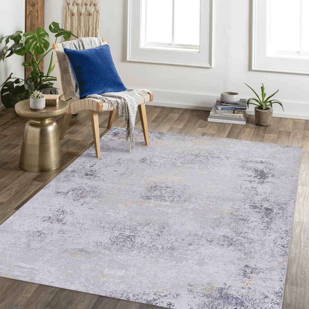4X6 Area Rug, Washable Rug, Low Pile, Non Slip, Non Shedding, Foldable naar rug
