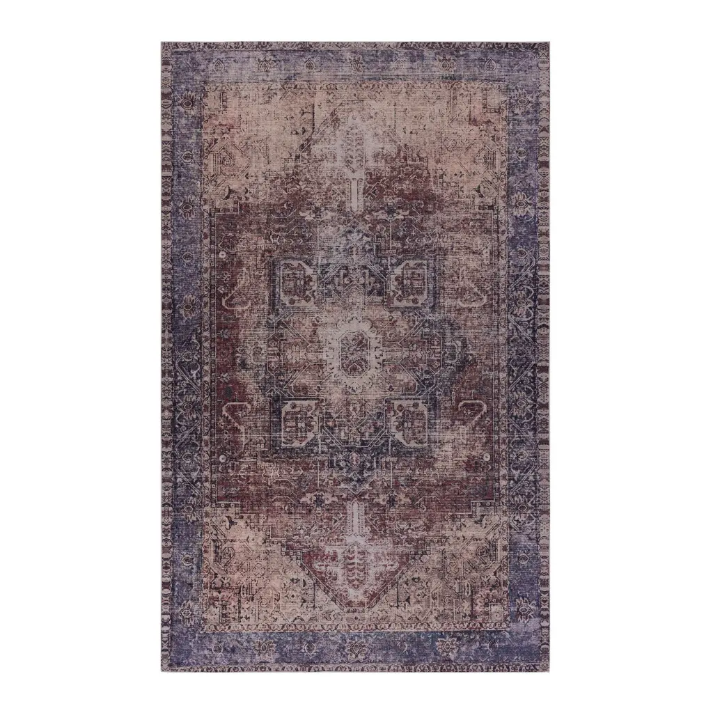 5x8 Washable Area Rug Low Pile Non Slip Living Room Rug Modern Design naar rug