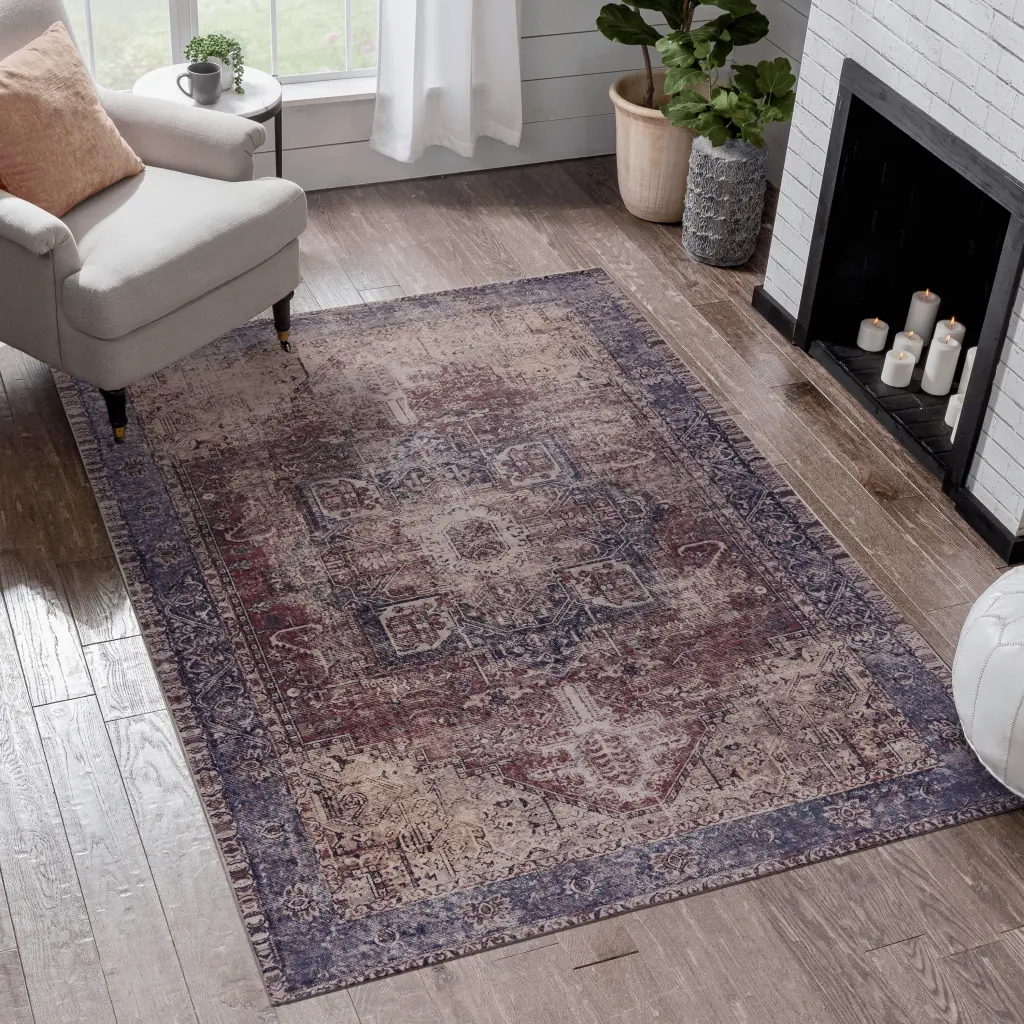 Area Rugs 4X6 Washable Low Pile Non Slip Non Shedding Foldable Rug naar rug