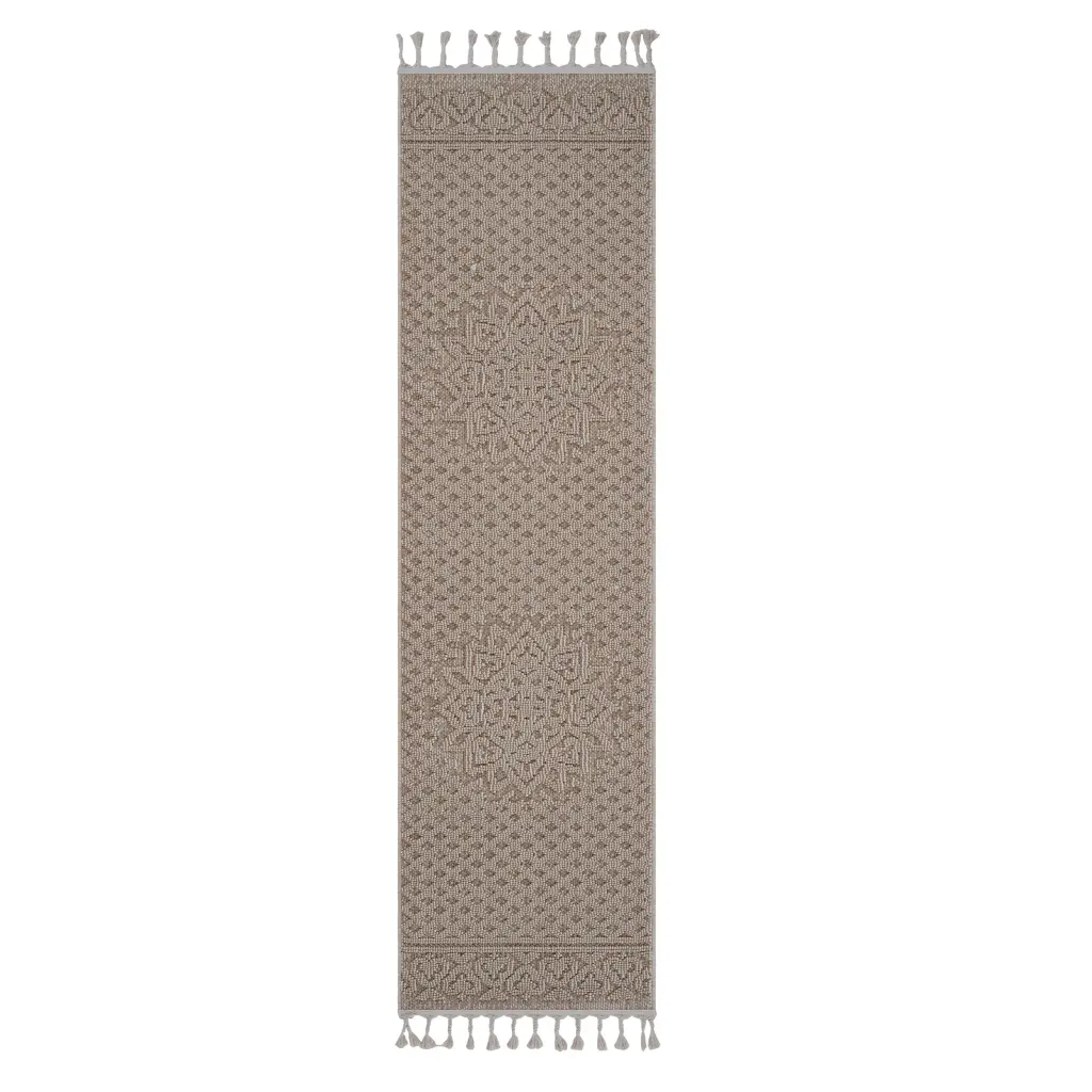 Naar Guros Gatherion 2X8 Beige Medallion Indoor Outdoor Area Rug naar rug