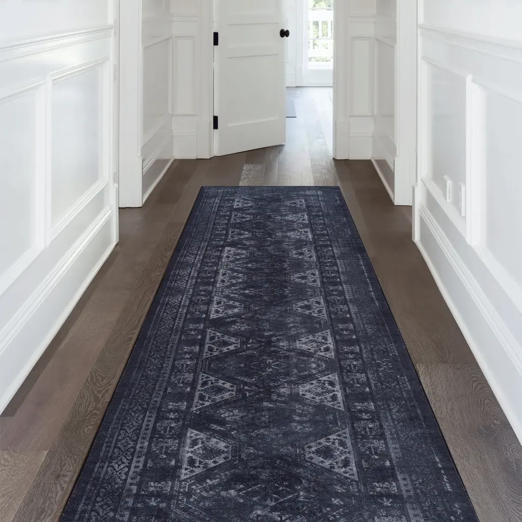 Washable Low Pile Non-Slip Non-Shedding Foldable Area Rug Kids Pets naar rug
