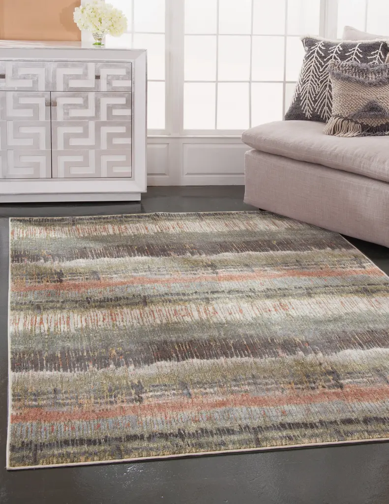 Audry Green Pink Multi Color Area Rug 8X10 Green Viscose Soft Living Room Carpet napa valley weavers