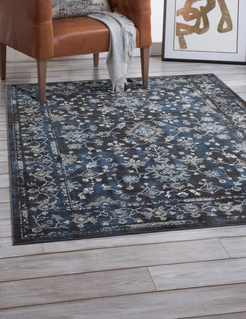 Clayton Blue Ivory Natural Area Rug 5X8 Blue Viscose Soft Living Room Rug napa valley weavers