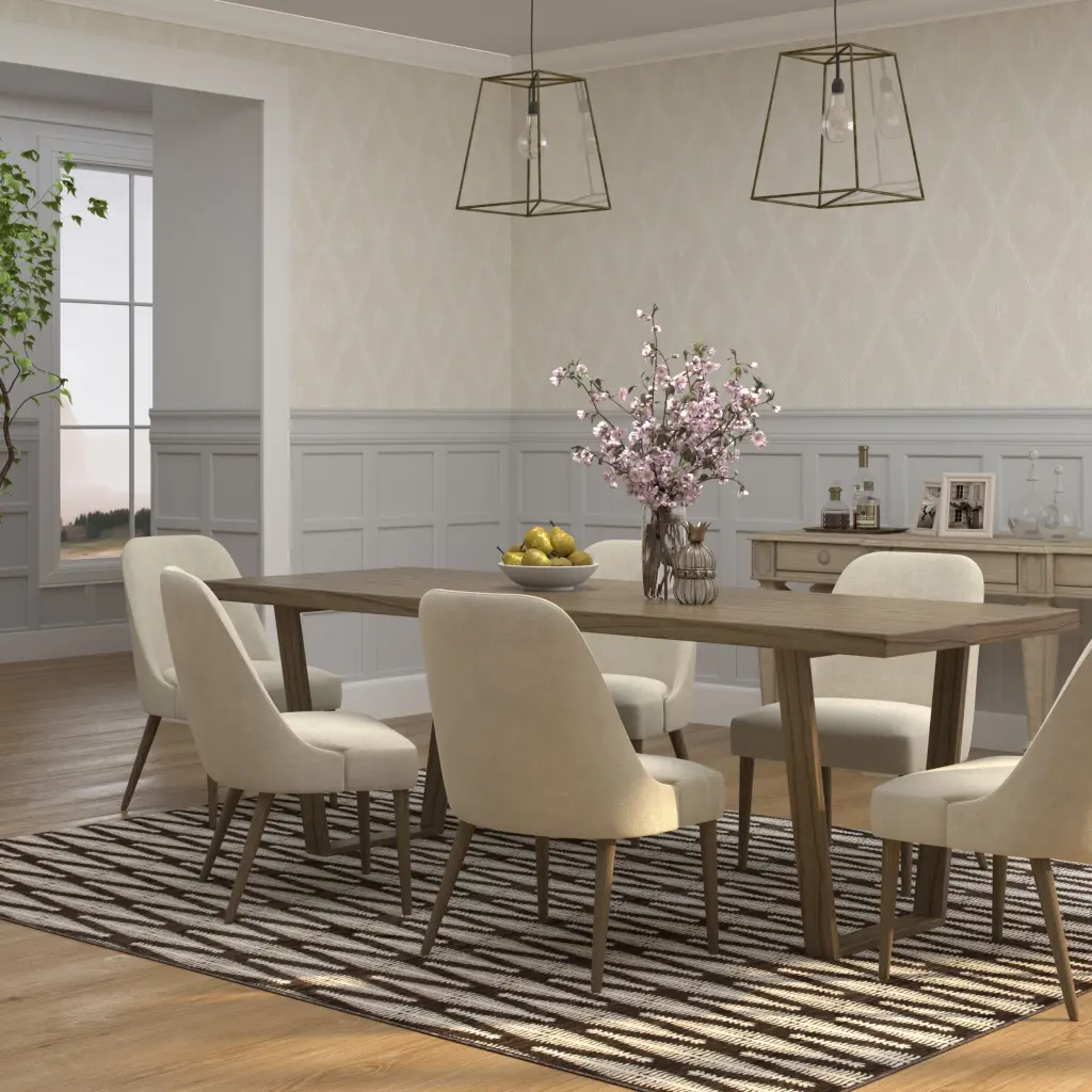 Mesilla Ivory Brown Area Rug 5X8 Ivory Viscose napa valley weavers
