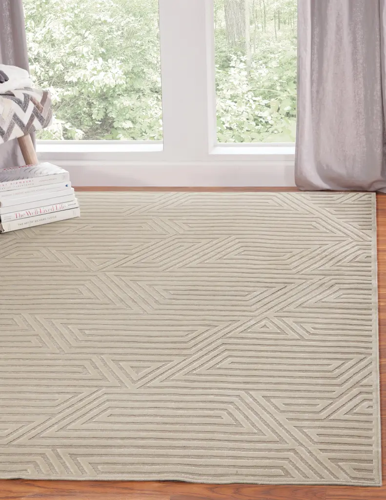Orbit Ivory Area Rug 5X8 Ivory Chenille napa valley weavers