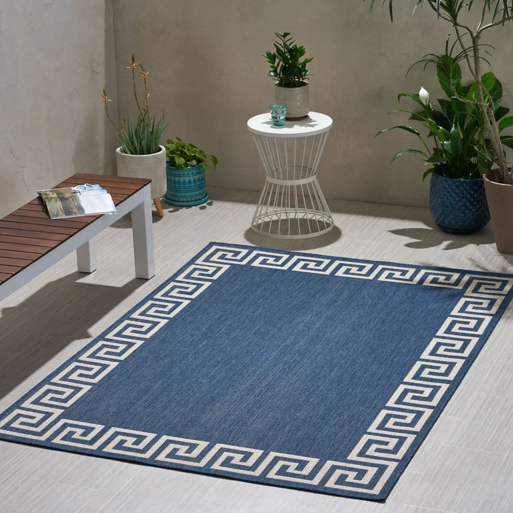 6560L 5'3x7' Rug Blue Polypropylene Living Room Area Rug nh-kisa