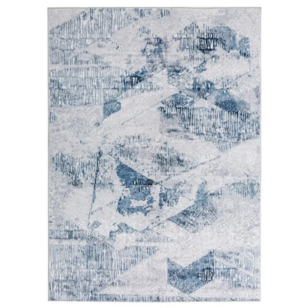 Lexi 5 X 7 Modern Area Rug Abstract Art Design Soft Fabric Blue Gray royal hampton