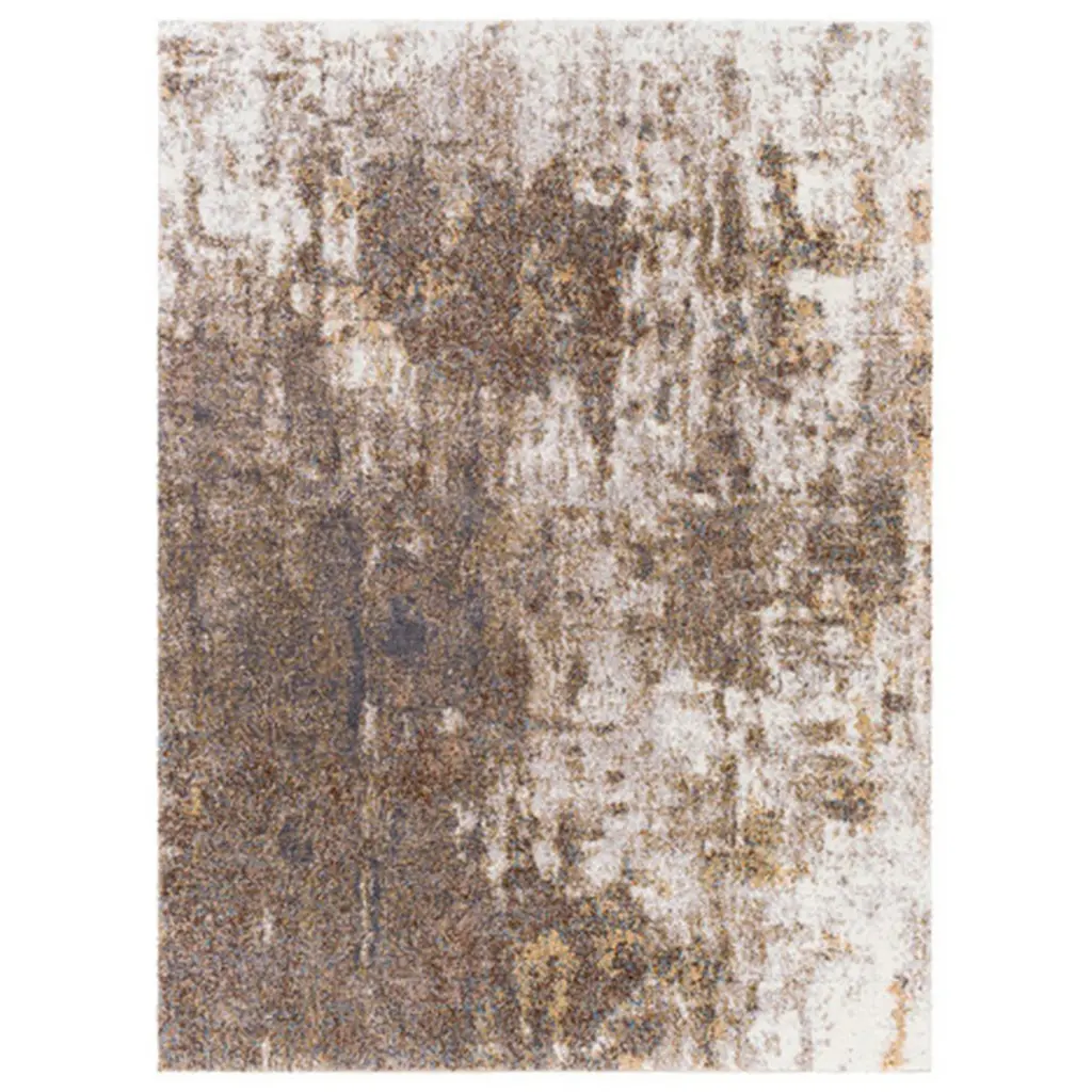 5 X 7 Modern Area Rug, Abstract Paint Art Design, Soft Fabric, Brown royal hampton