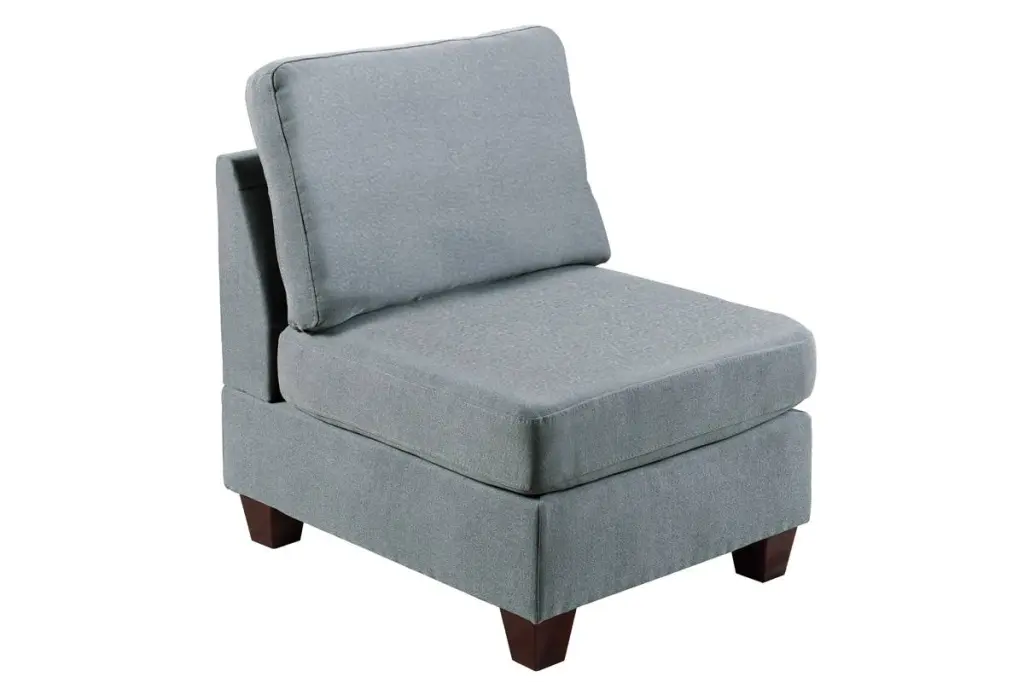 Grey Linen Like Fabric Armless Living Room Chair Cushion kanepe
