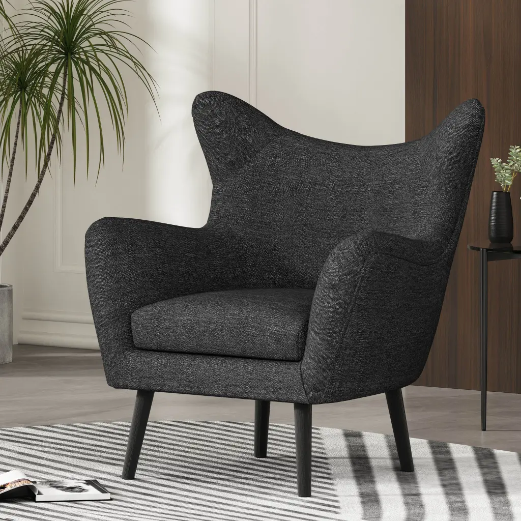 Arm Chair Black Fabric Modern Living Room Chair nh-cloudhouse