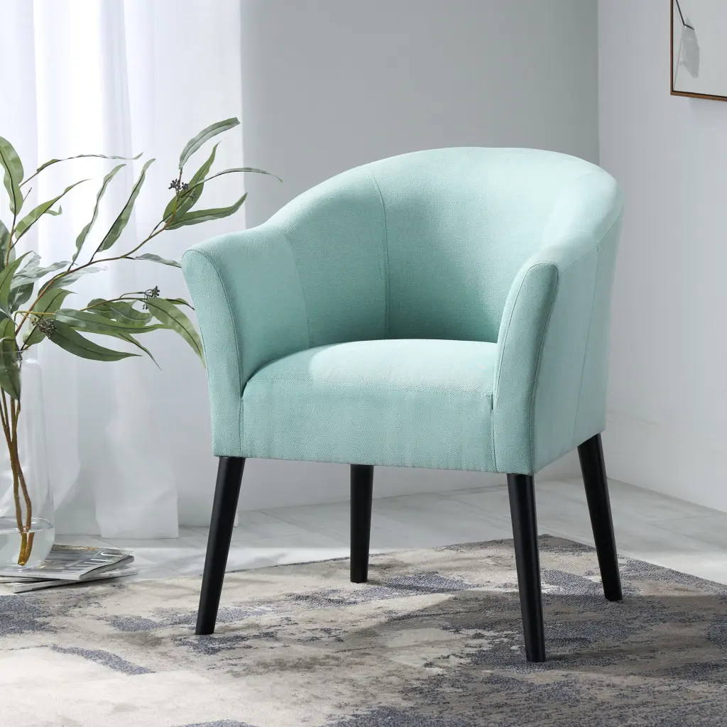 Arm Chair Light Blue Fabric Comfortable Lounge Chair Living Room nh-comfortcove
