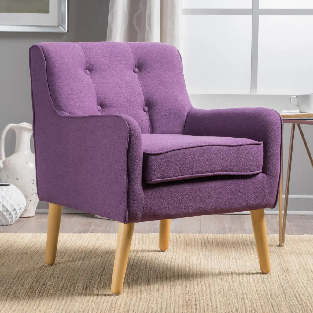 Arm Chair Purple Fabric Living Room Accent Chair nh-purenest