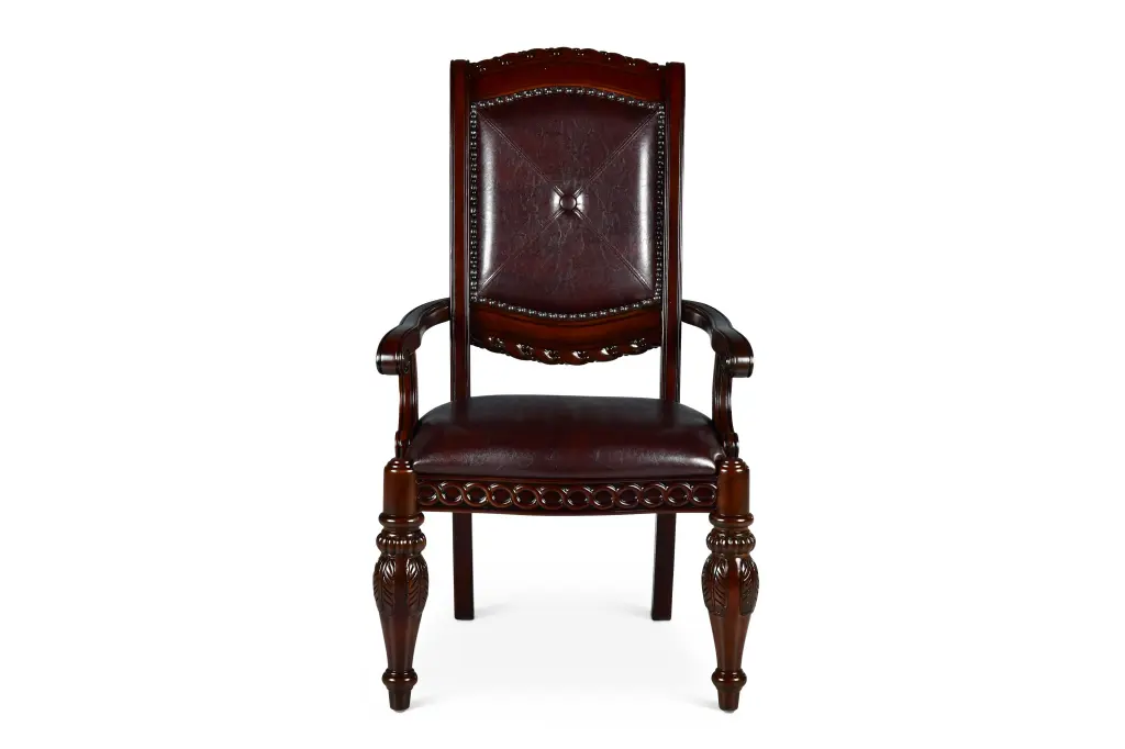 Antoinette Arm Chair Set 2 Dark Brown Wood Living Room steve silver furniture