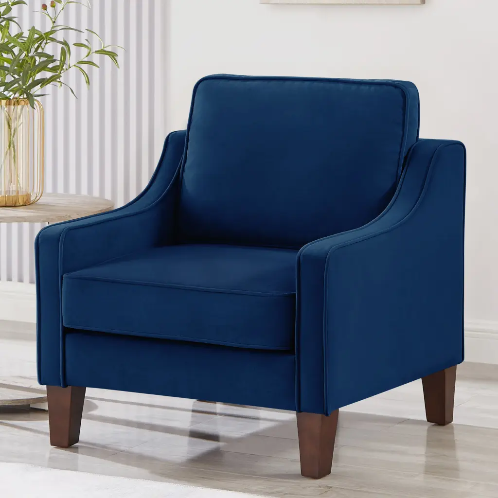 Modern Armchair Living Room Single Seat Sofa Chair Wooden Legs wm home furniture