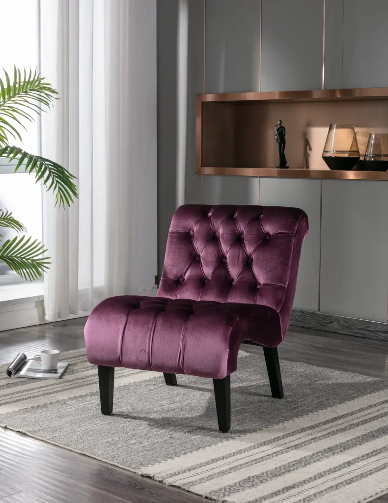 Coolmore Modern Velvet Armless Accent Living Room Chair Leisure Comfortable Lounge Chair coolmore w-395