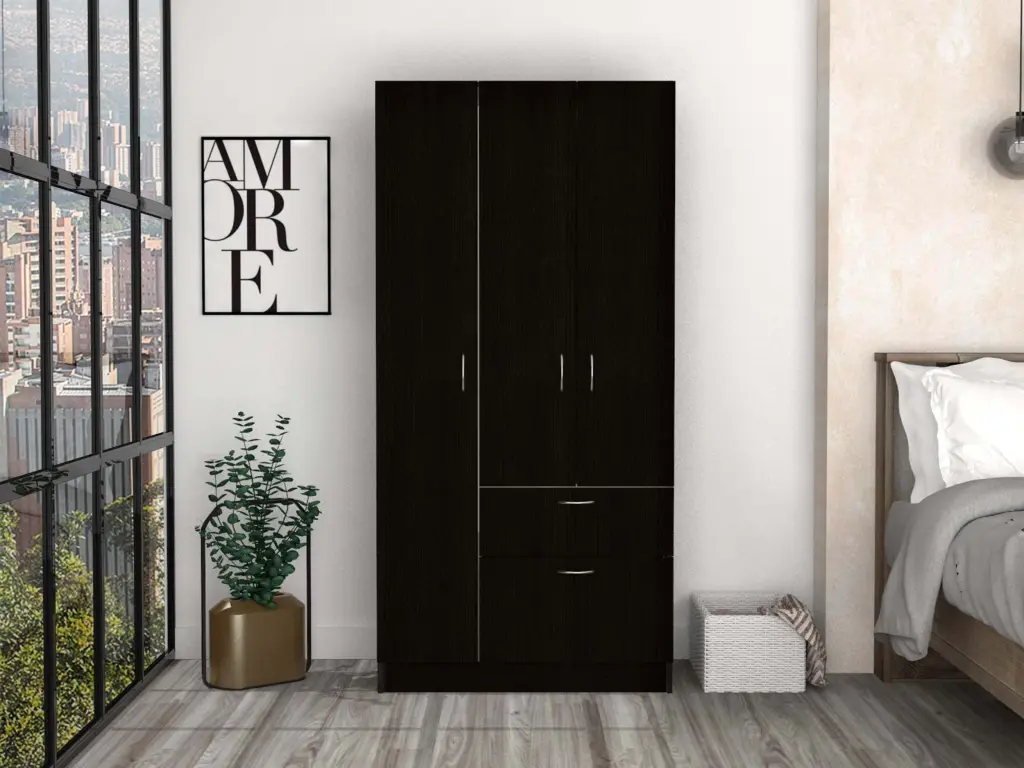 Primavera Armoire Double Door Cabinets One Drawer Metal Rod Five Shelves rta mubles colombia