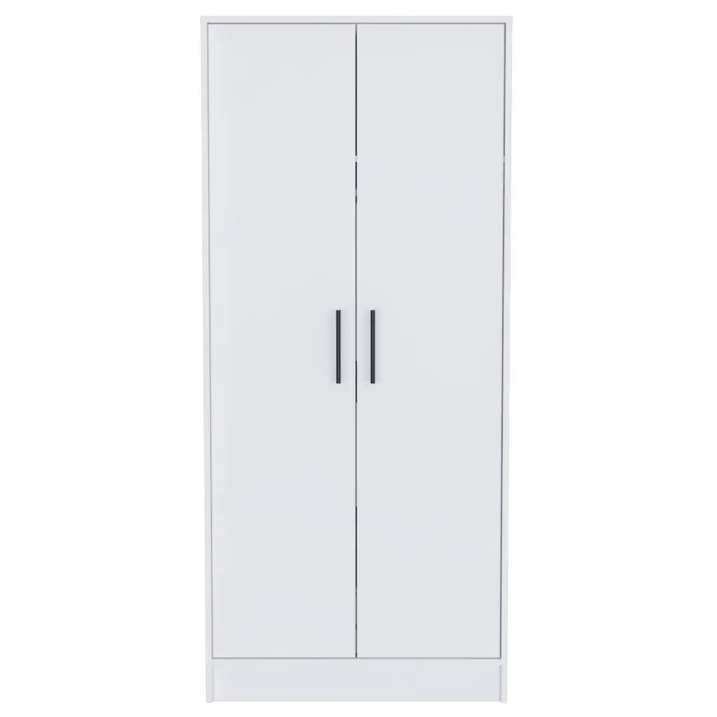 180 Armoire Beery White Particle Board Bedroom Storage Cabinet treevol furniture