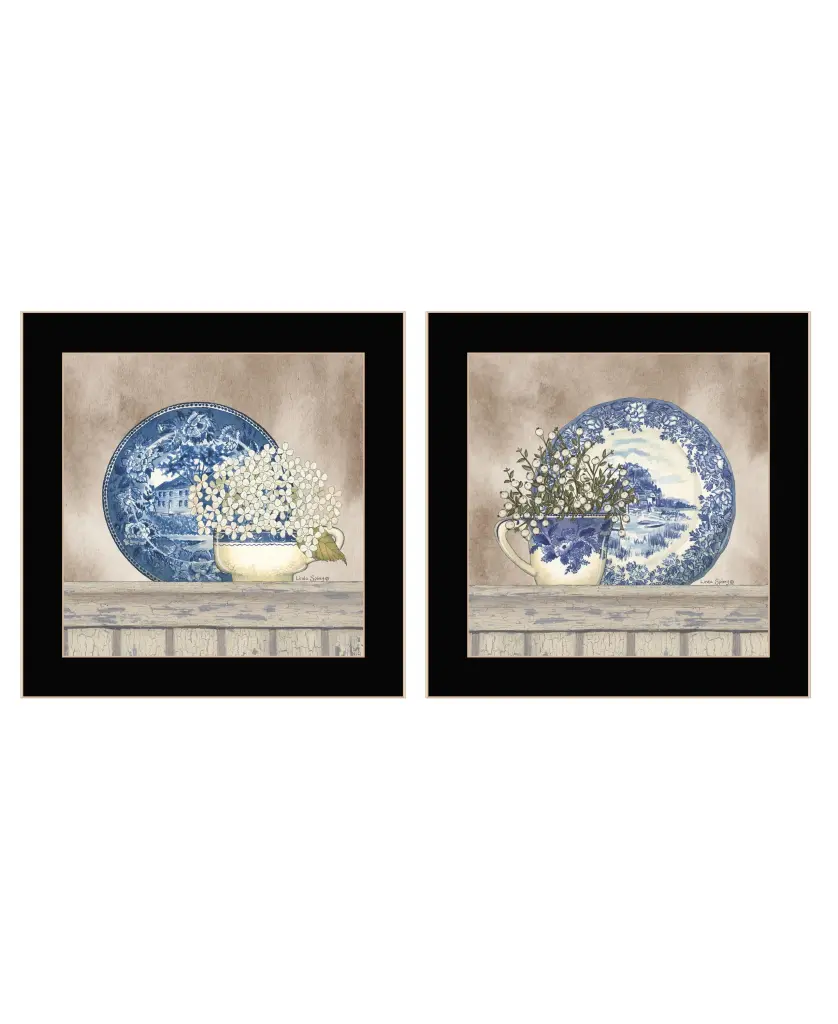 Farmhouse Blues Gathering 2 Piece Vignette Linda Spivey trendy decor 4u