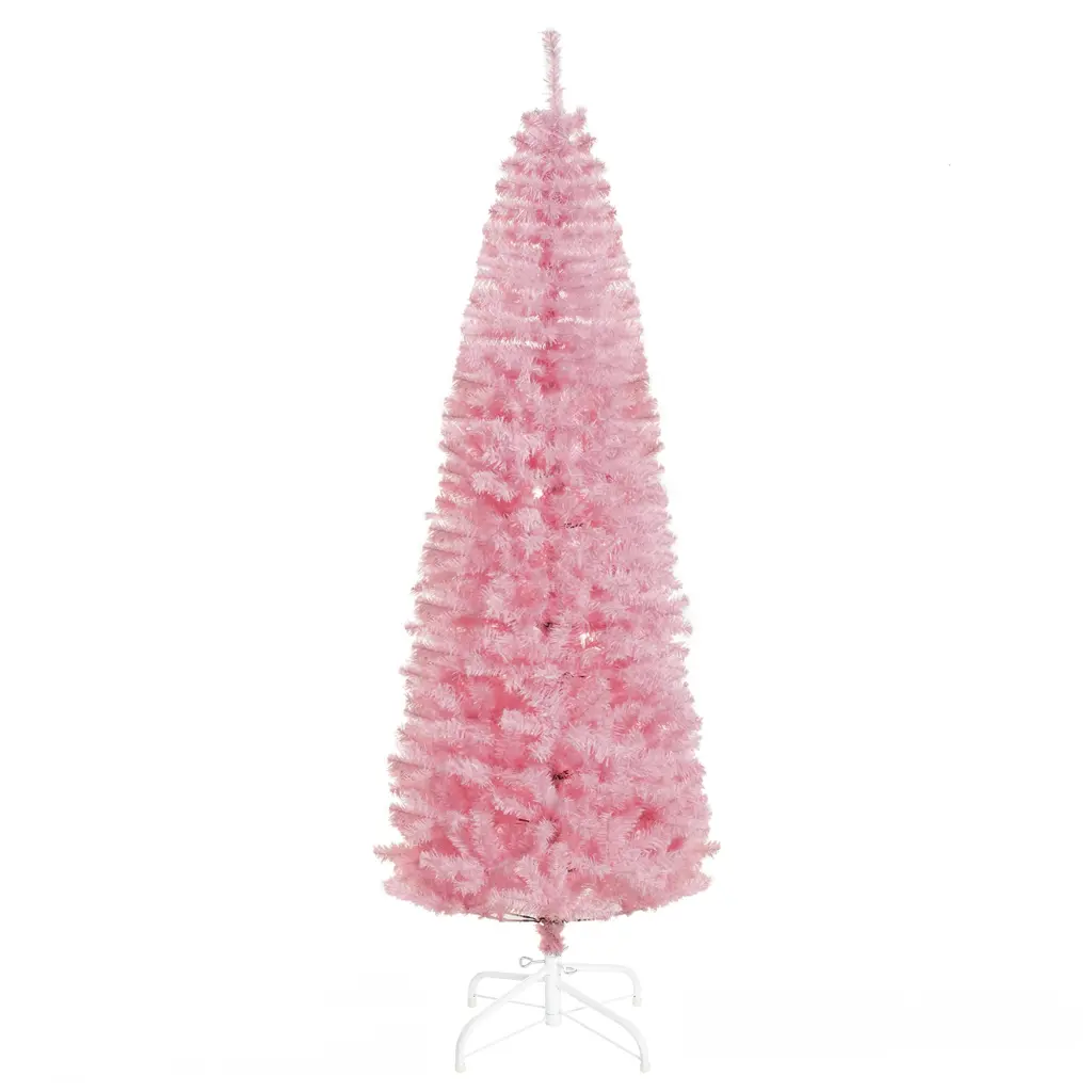 Homcom 7 Foot Tall Unlit Slim Douglas Fir Artificial Christmas Tree 8 Tips aosom business