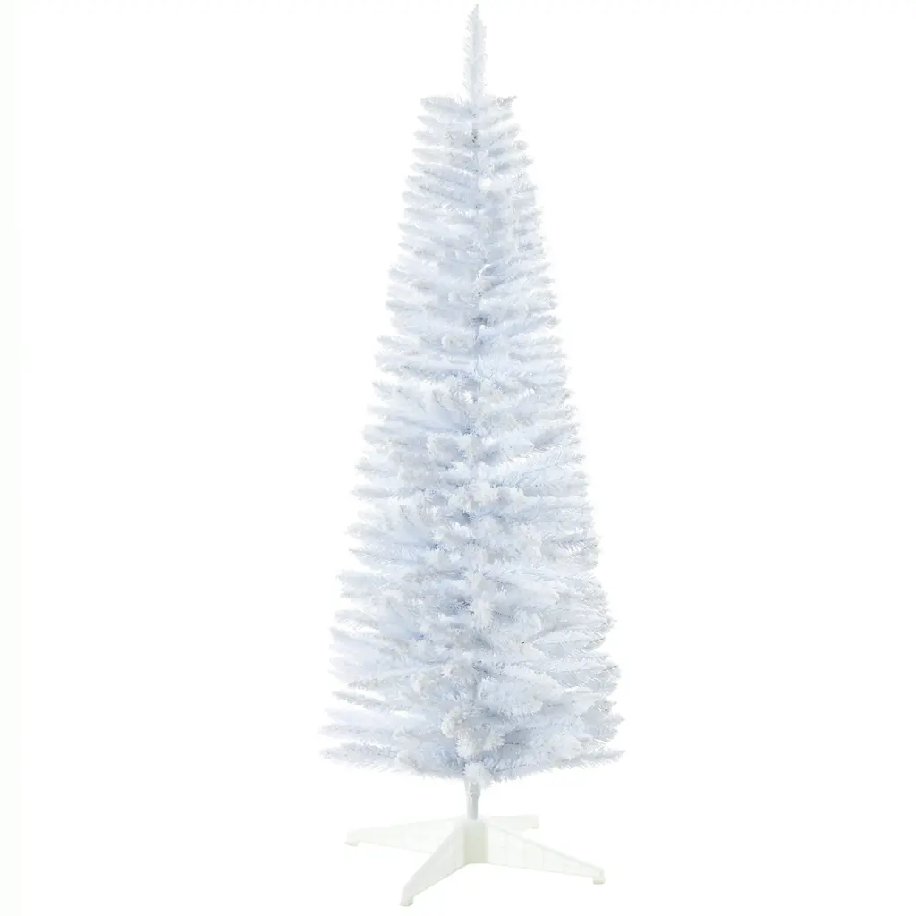 Homcom 5' Snow Flocked Artificial Pencil Christmas Tree Slim Xmas Tree aosom business