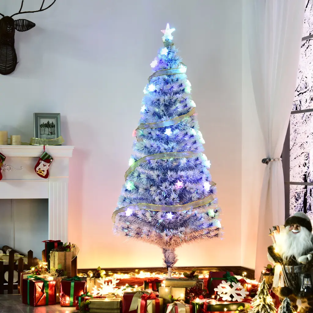 5Ft Tall Pre Lit Douglas Fir Artificial Christmas Tree Realistic Needles aosom business