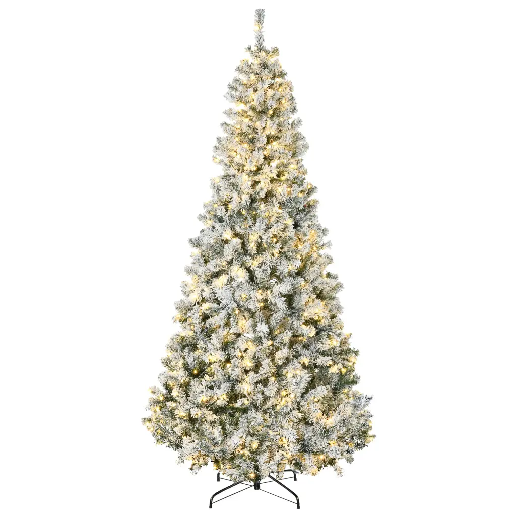 Homcom 7.5Ft Tall Prelit Artificial Christmas Tree Holiday Decor Lights aosom business
