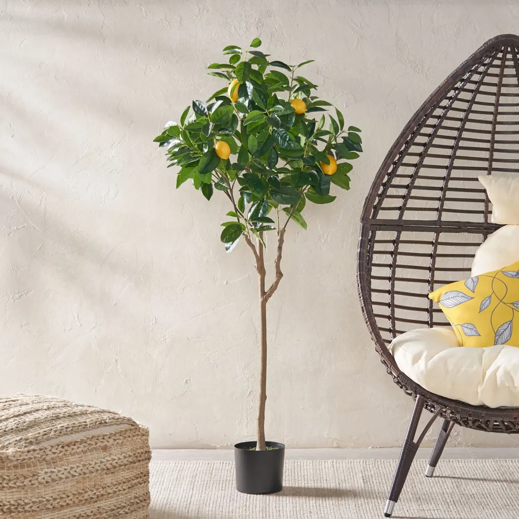 150Cm Artificial Lemon Tree Green Iron Plastic nh-bc furniturings