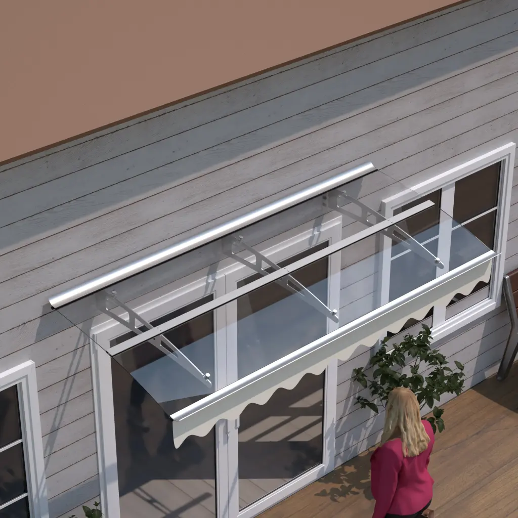 Da7934W Series Door Window Awning Canopy Made 0.137 Inch Thick Crystal Clear Polycarbonate firelife
