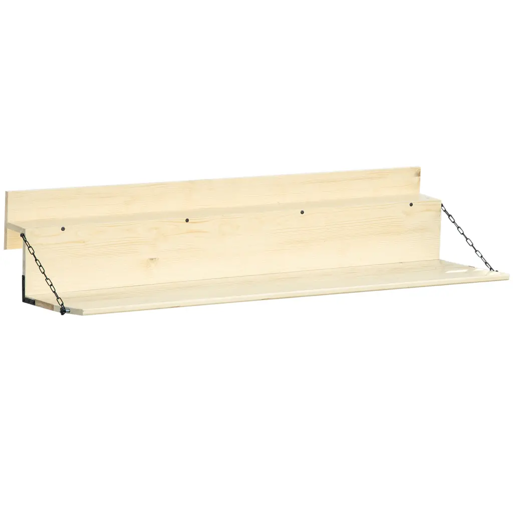 Hanging Balcony Table Spruce Wood Foldable Railing Bar Serving Table aosom business