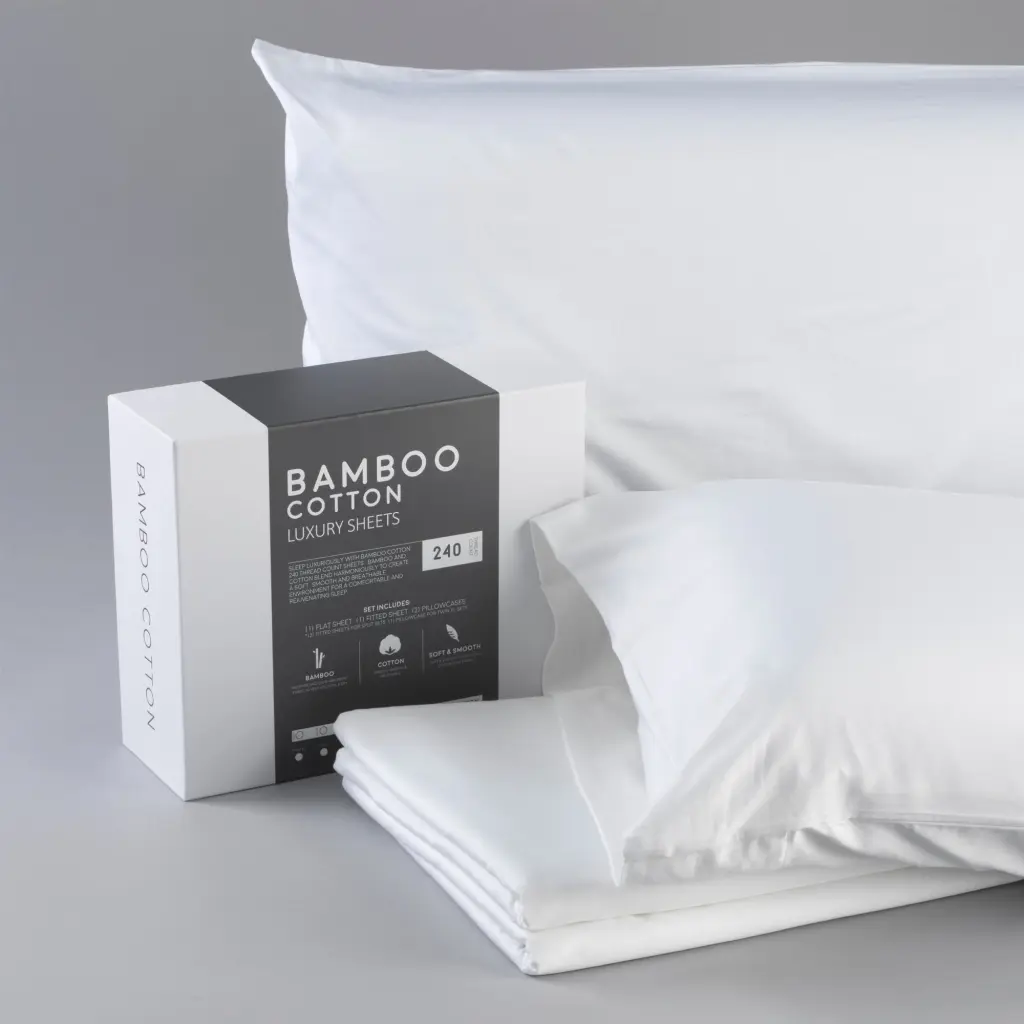 Bamboo Cotton Sheets Soft and Smooth Viscose from Bamboo White California King motiontrend