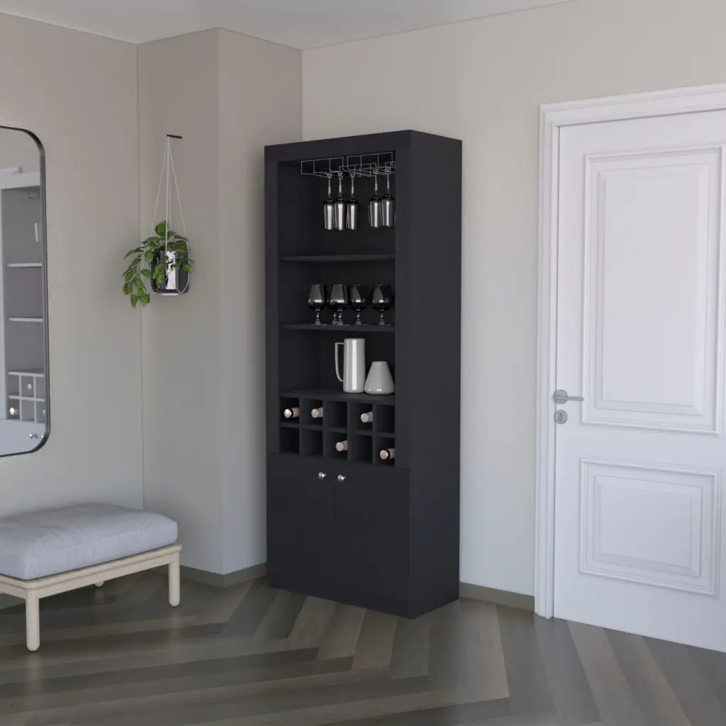 Cr Bar Cabinet Wine Storage And Three Shelves Freestanding 5 Or More Bottle Holder fm furniture