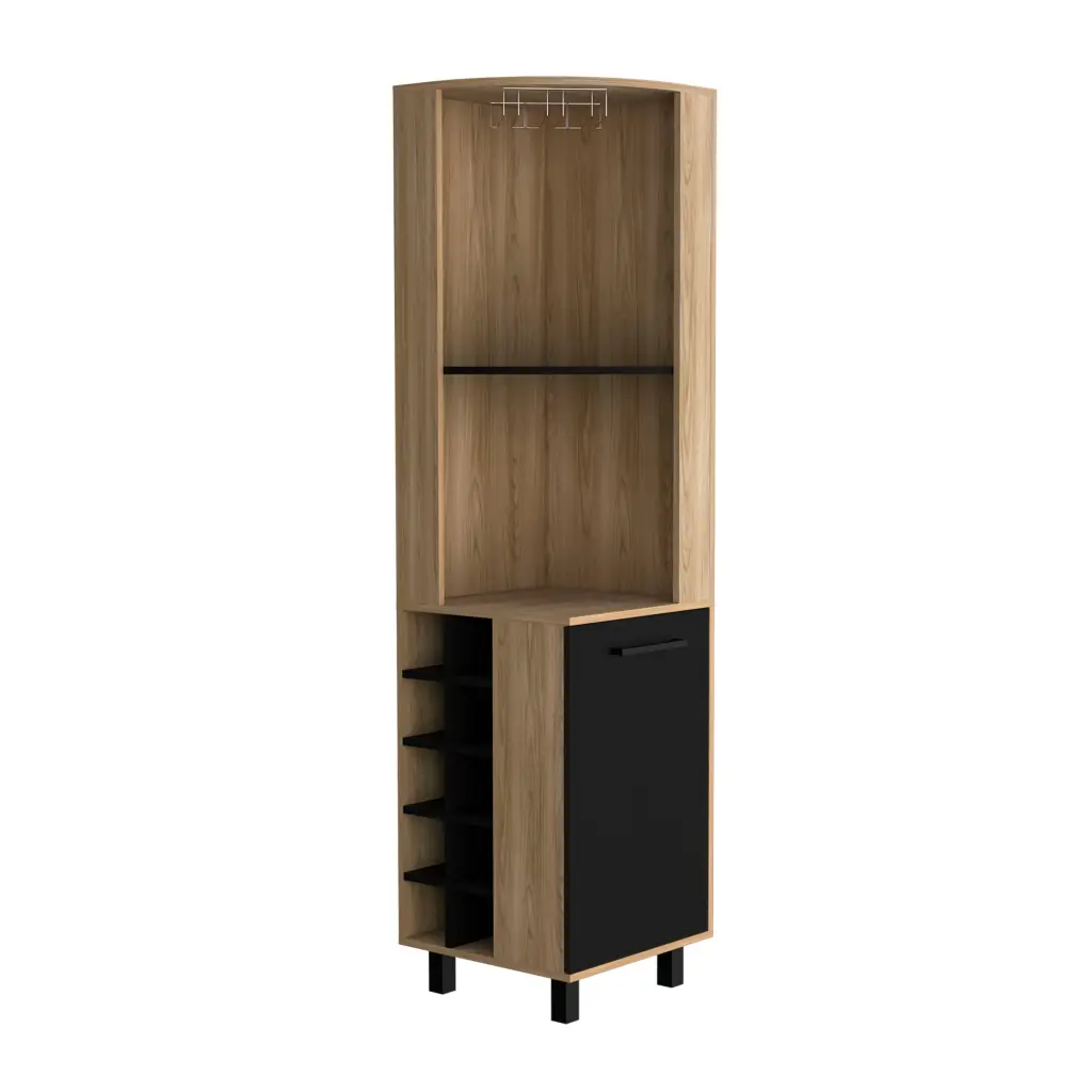 Ash 1 Door Corner Bar Cabinet Freestanding Shelves furniture max