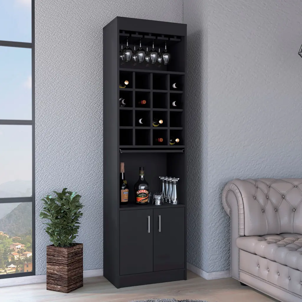 Being Kava Bar Cabinet Double Door Two Shelves Sixteen Constructed Win tuhome