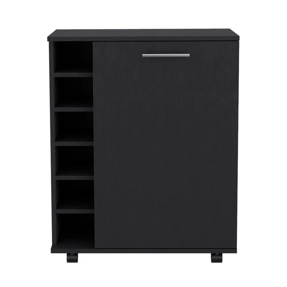 Black Bar Cart Cisco Living Room Particle Board Engineered Wood treevol furniture