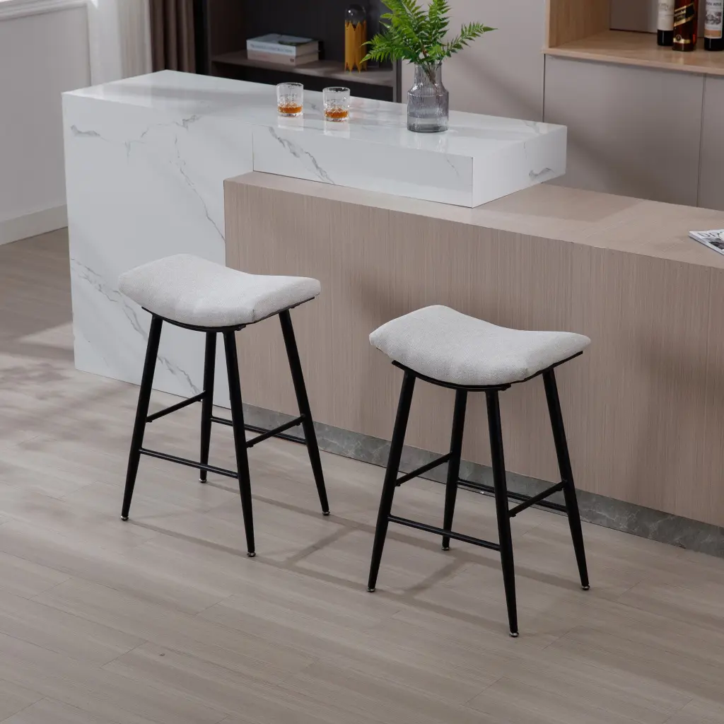 Bar Stools Set 2 Armless Counter Low Stools Without Back Modern Kitchen Seating rnb