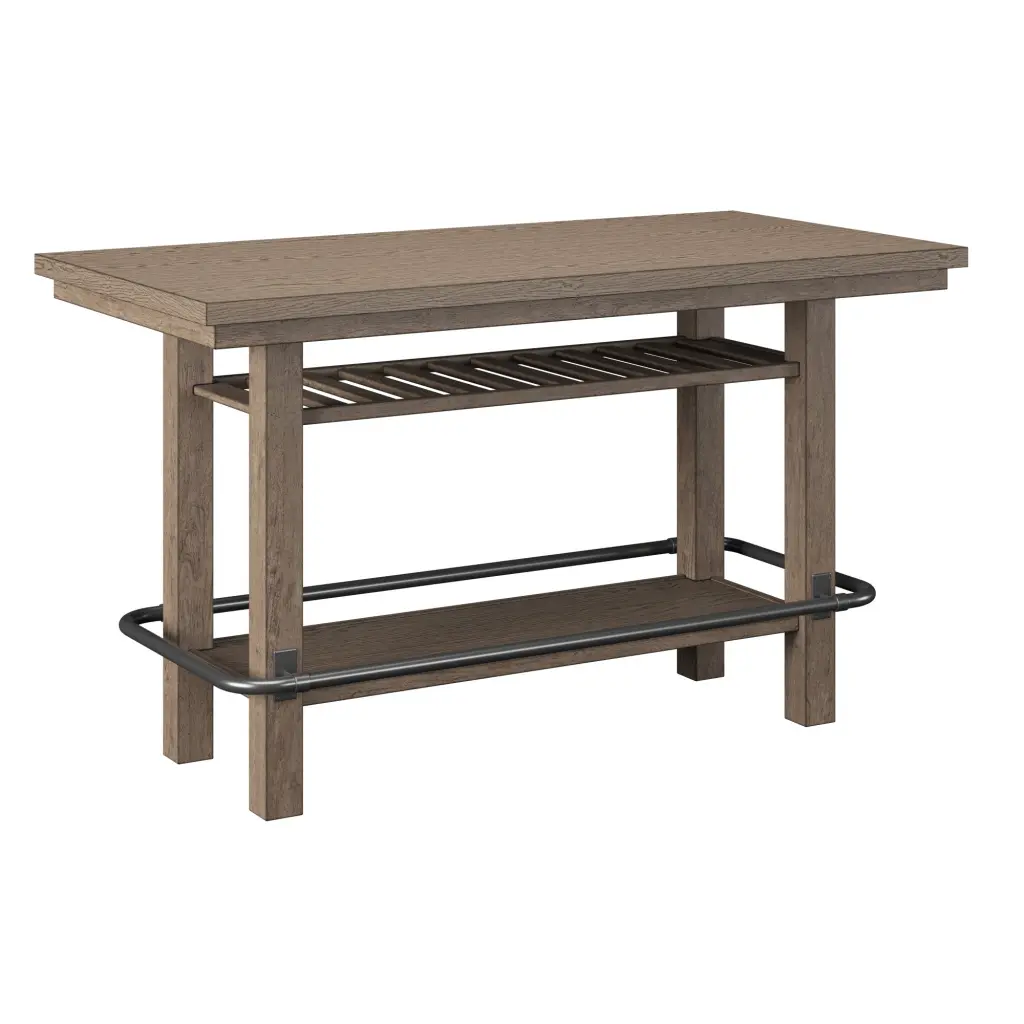 Benti Brown Bar Height Storage Table Solid Wood Kitchen Counter Stool wallace - bay