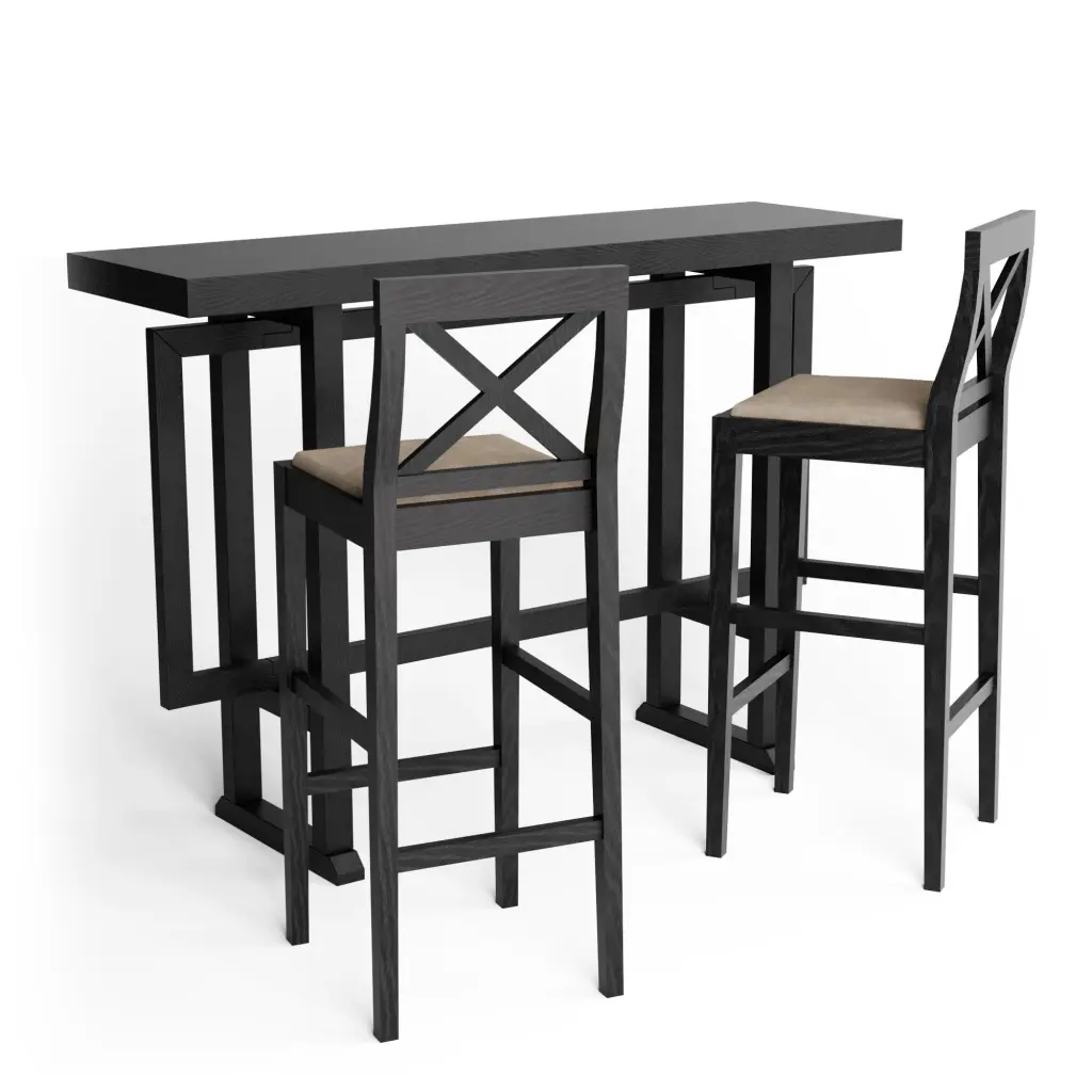 Bar Table and Chair Set Extra Long Entryway Table Hallway or Kitchen justone
