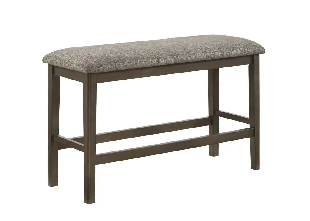 Dark Brown Transitional Counter Height Bench Upholstered Seat Gray kanepe