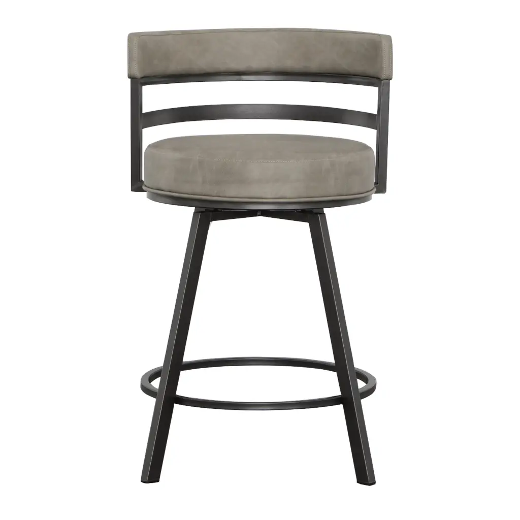 Gene Swivel Counter Stool Dark Gray Wood Kitchen Bar Stool 360 Degree Rotation steve silver furniture