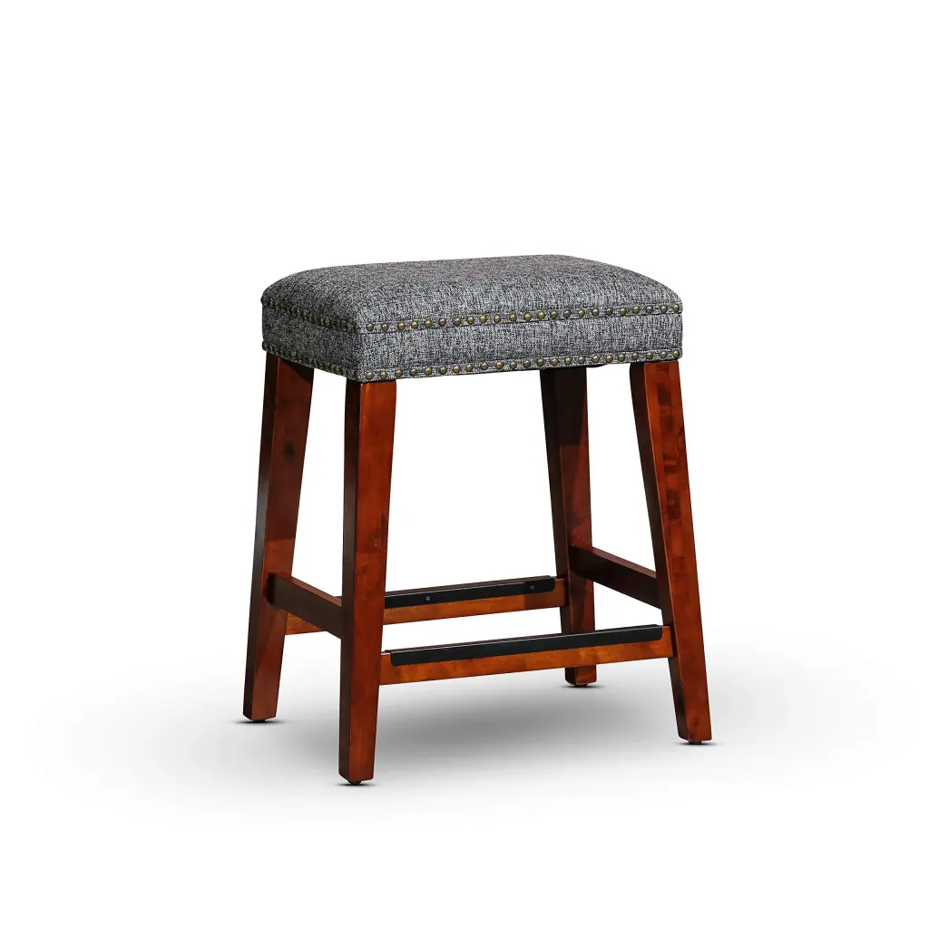 24 Inch Backless Counter Stool Cherry Rubber Wood Kitchen Bar Stool dty home